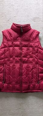 WOOLRICH Ruby Red Zipper Puffer Vest Heavy Winter Cold Weather L Large